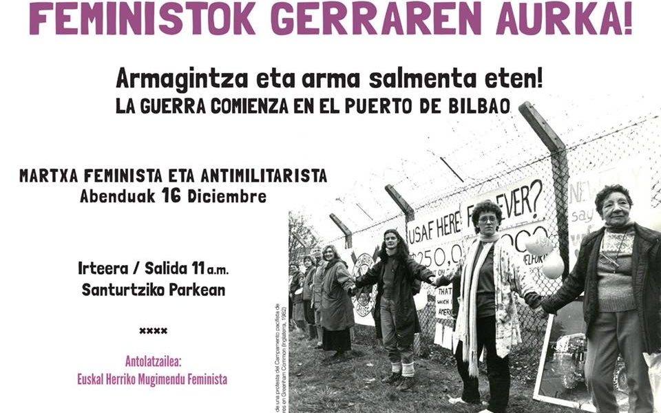 Martxa antimilitarista Santurtzin: Feministok Gerraren Aurka